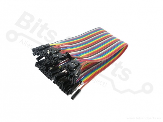 Breadboard jumper kabeltjes Dupont 40cm female/female 40x